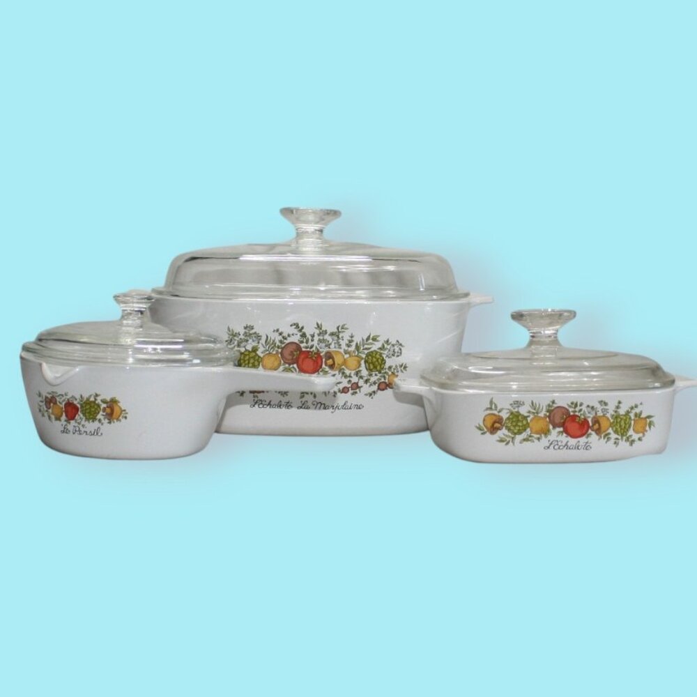 🌿 Rare Vintage "Spice of Life" Corning Ware Cooking Set with Bonus 🌿
